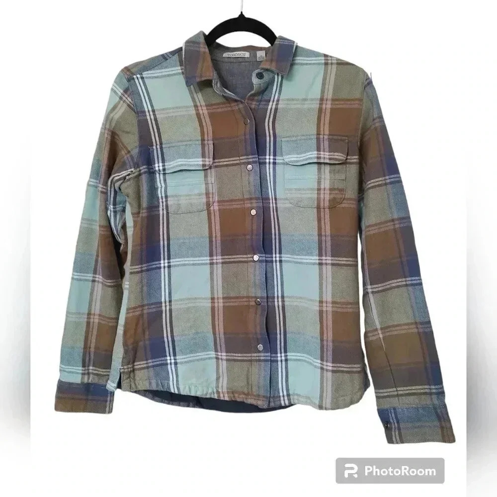 Toad & Co Women’s Mojacette Overshirt Plaid Teal Size XS